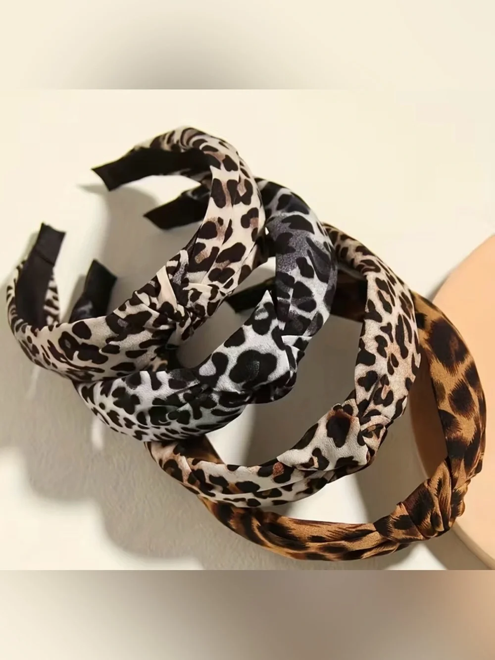 4 Leopard Print Knotted Headbands